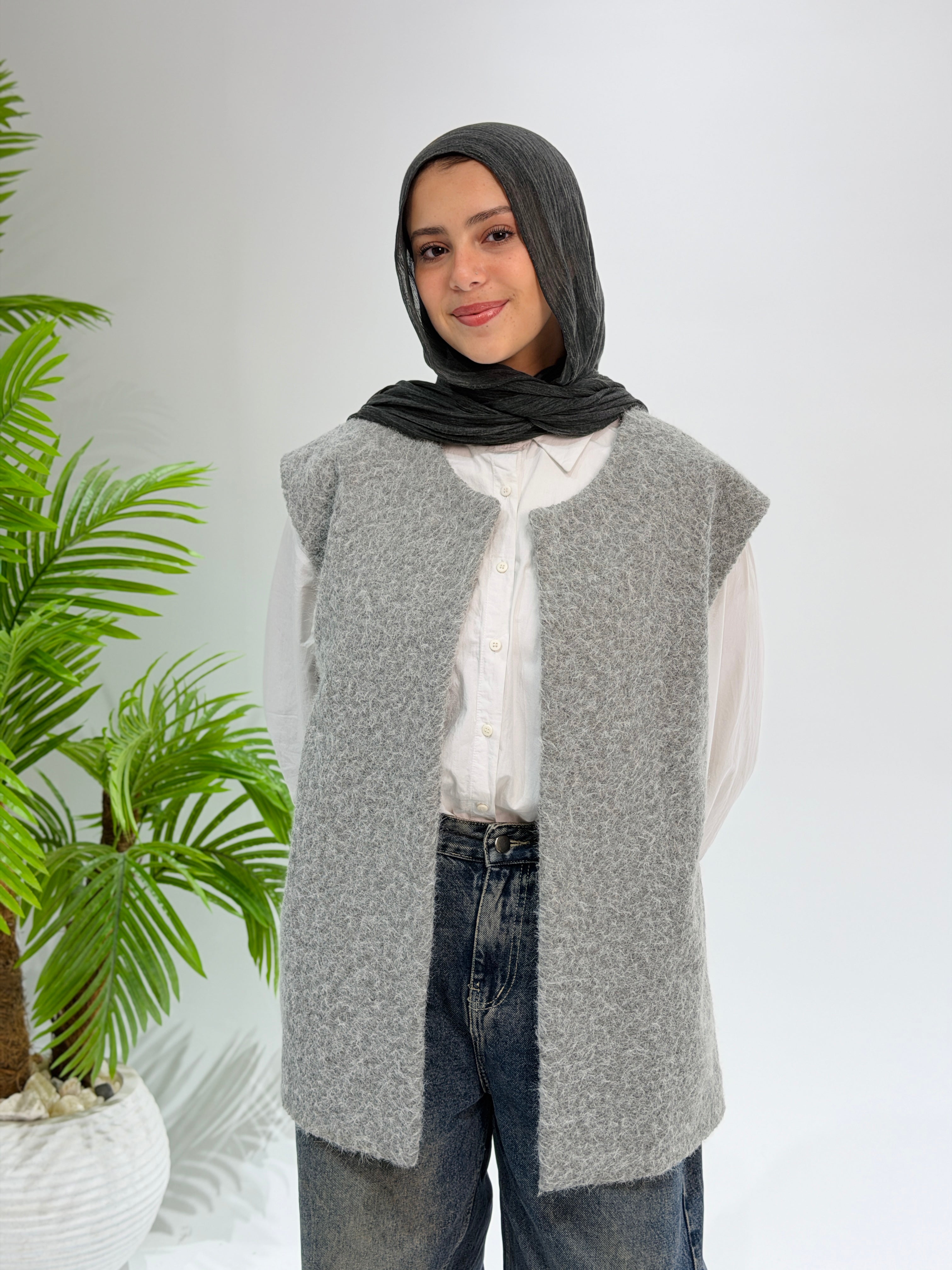 Haze Cable Vest - Grey