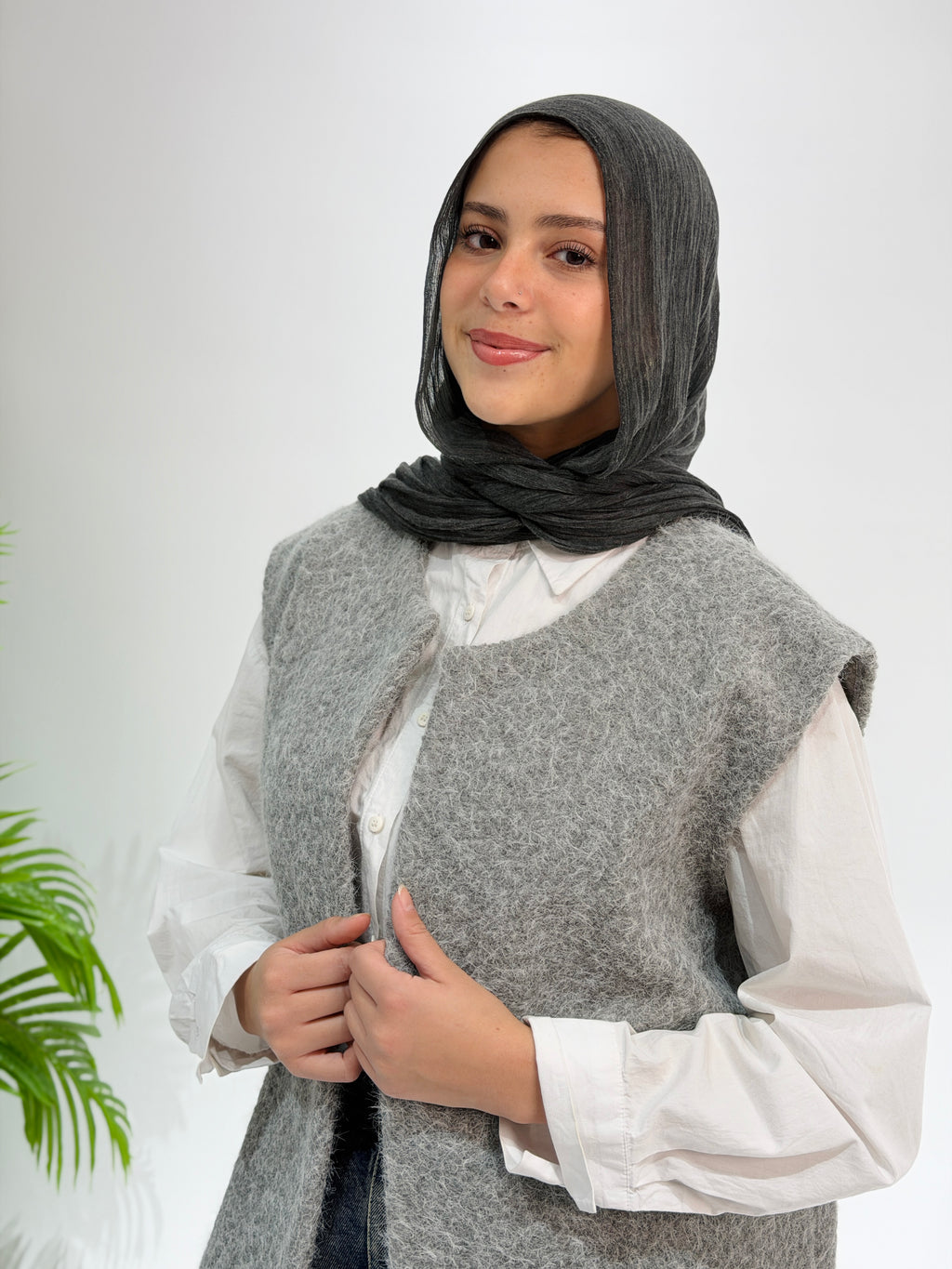 Haze Cable Vest - Grey