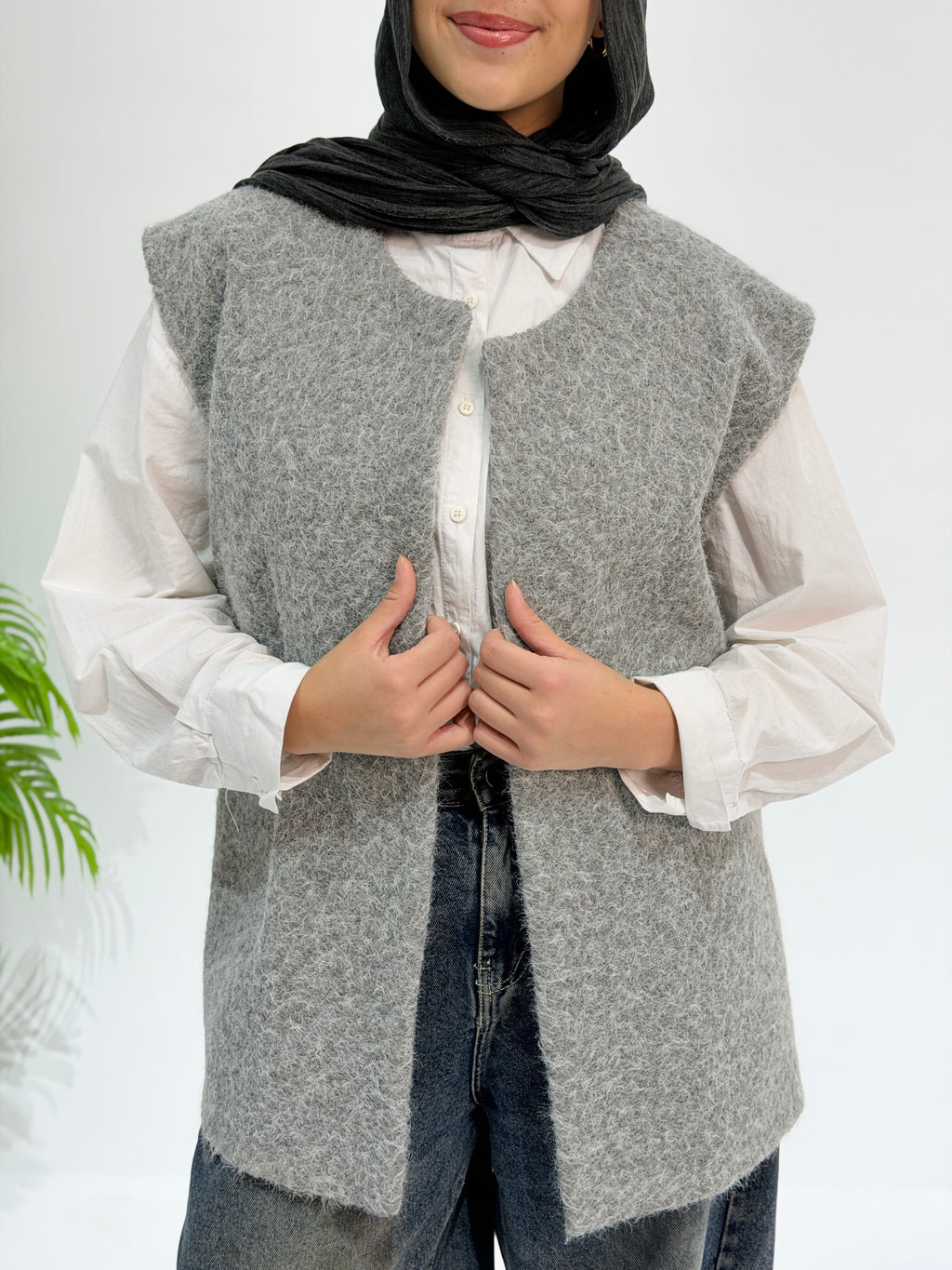 Haze Cable Vest - Grey