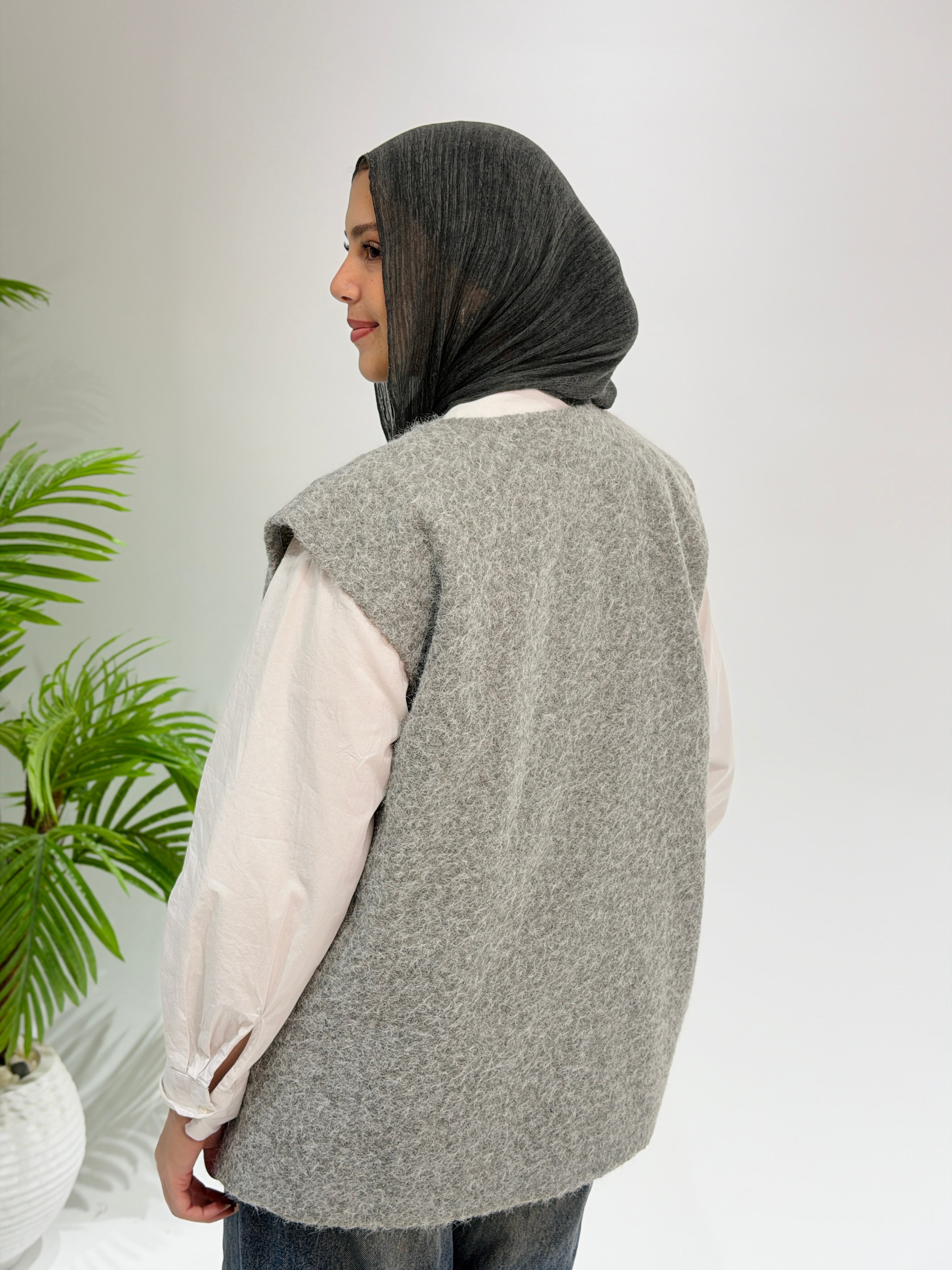 Haze Cable Vest - Grey